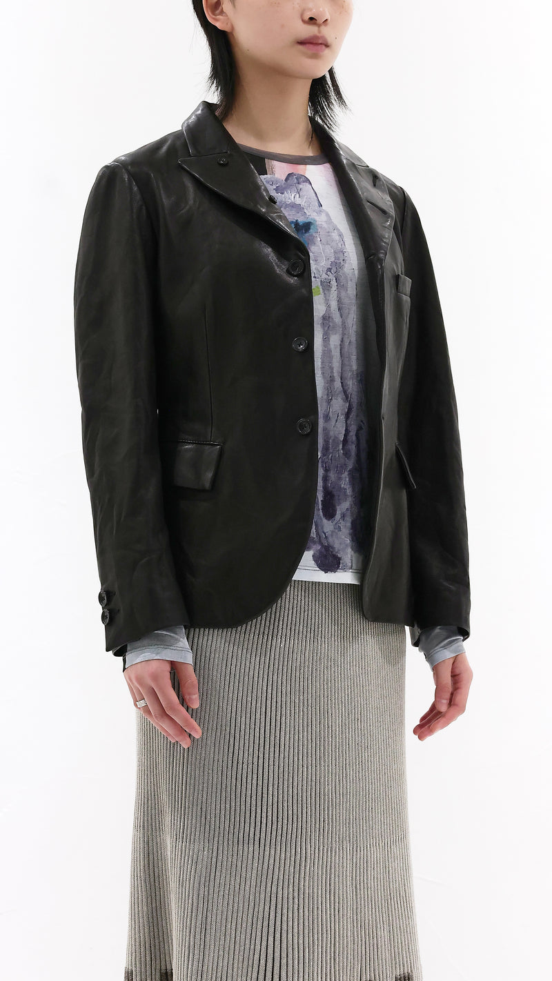 Lambskin Leather Blazer Jacket