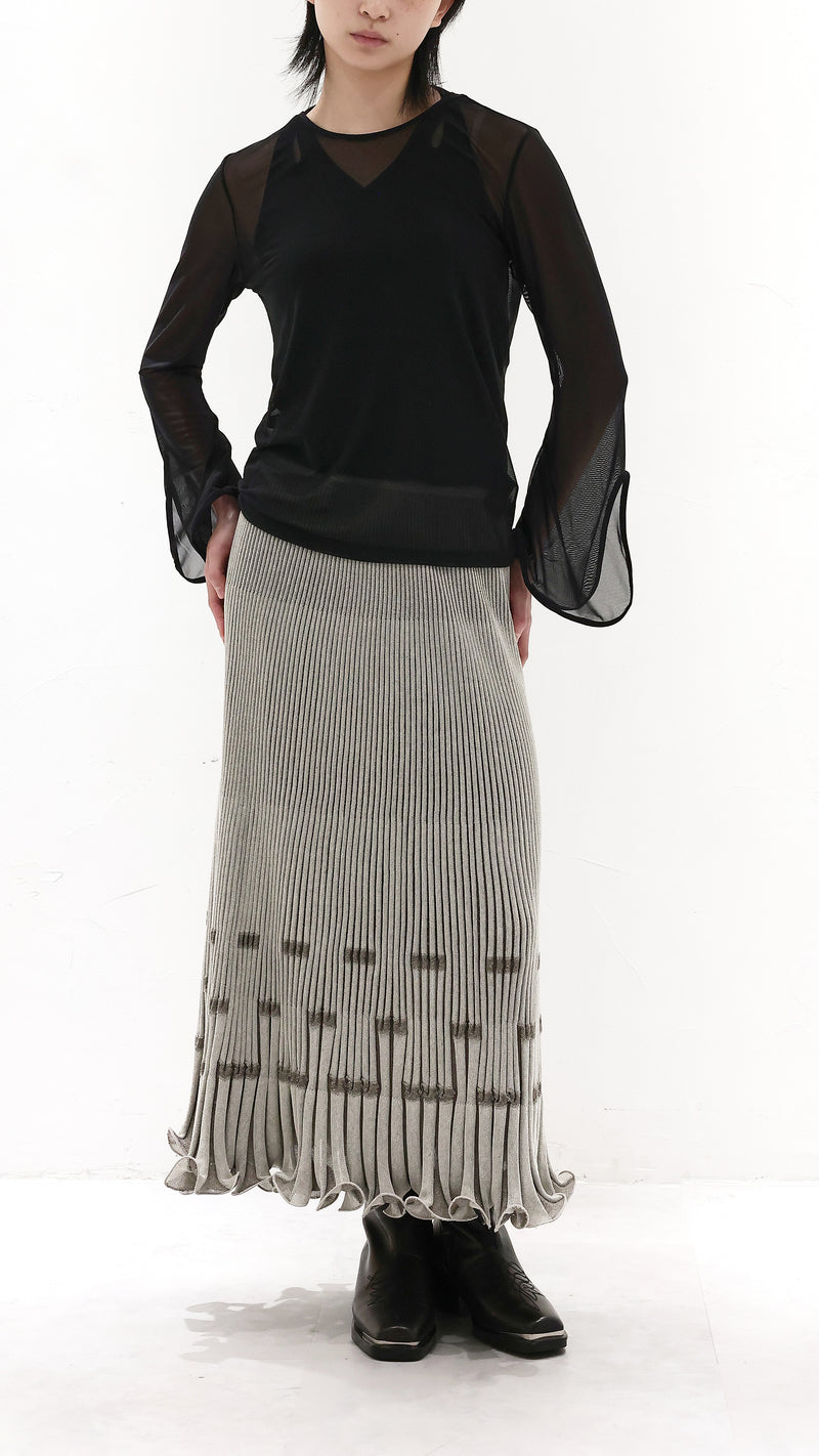 Flare-sleeves Mesh Tee