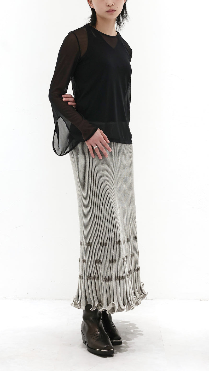 Flare-sleeves Mesh Tee