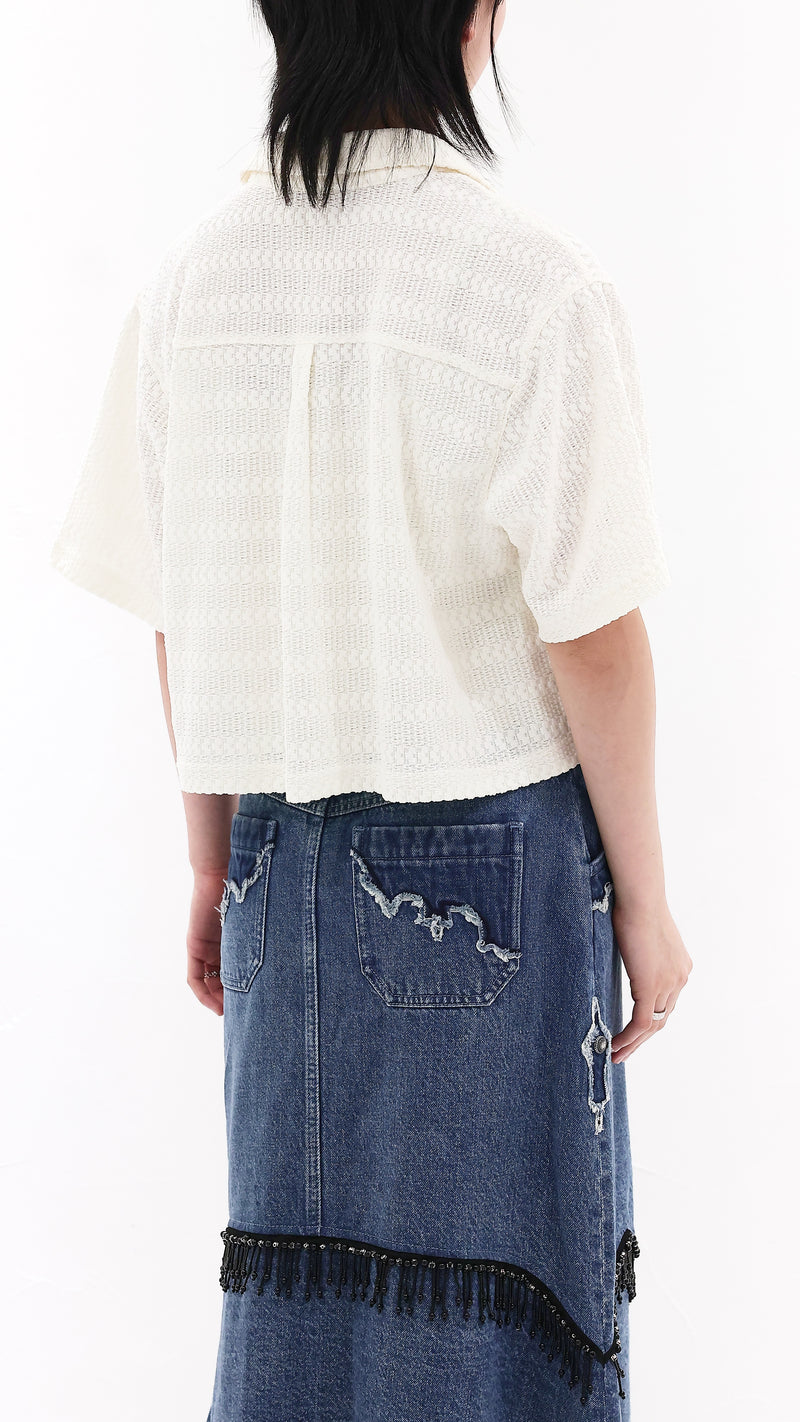 Polyester Open Collar Shirt