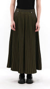 Front Pleated Flare Skirt