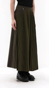 Front Pleated Flare Skirt