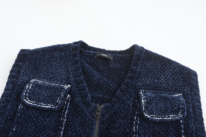 Velvet Knitting Waistcoat