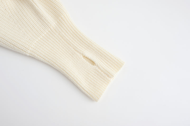 Cropped Polo Neck Sweater