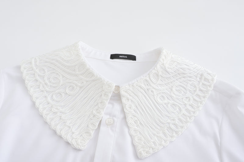 Crochet Collar Shirt