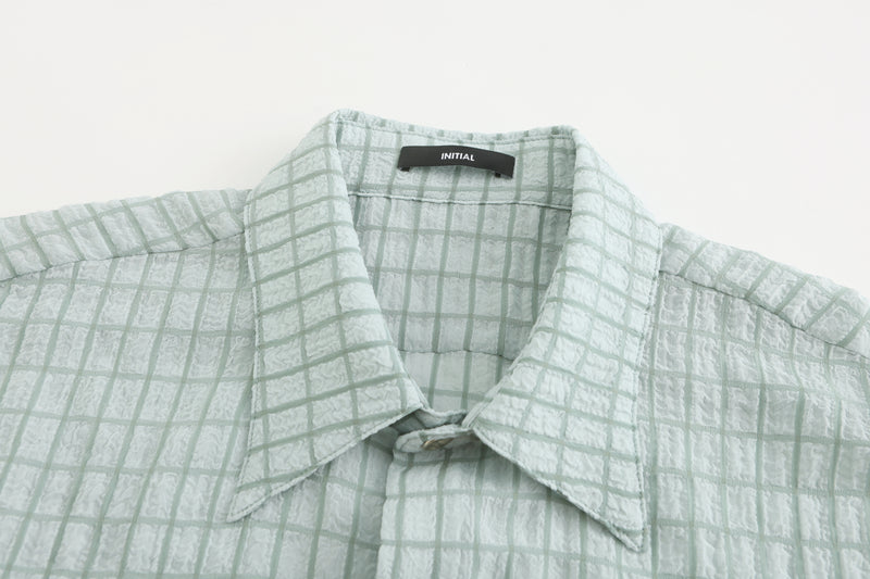 Wrinkle Chiffon Cropped Shirt