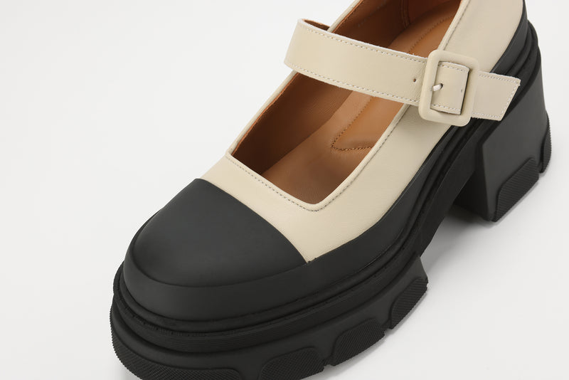 Ladies Chunky Heeled MaryJane Shoes