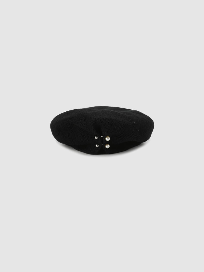 The Dart Beret With Rock & Round Detail