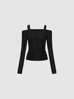 Cut-Out Long Sleeves Top
