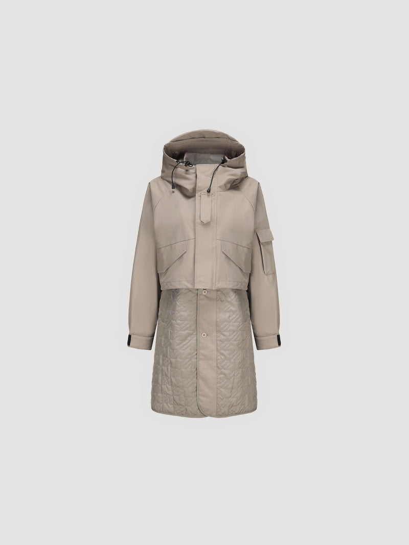 Ladies 2 In 1 Layered Coat