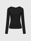 Long Sleeve Bridge-Neck Top