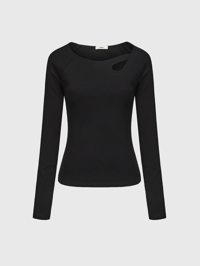 Long Sleeve Bridge-Neck Top