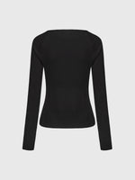 Long Sleeve Bridge-Neck Top