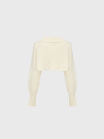 Cropped Polo Neck Sweater