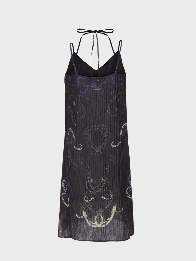 French Curve Ruler Placement Print Slip Dress