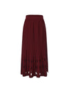 Contrast Color Pleated Knit Skirt
