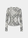 Handcrafted Checker Printed Tight Top