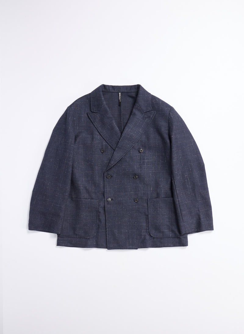 Marzotto Wool Silk Linen Soft Double Breasted Blazer