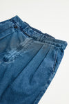 Indigo Dye Cotton Nylon Enzyme Bleach Washed Shorts