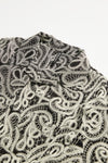 Cotton Embroidery Paisley Open Collar Shirt