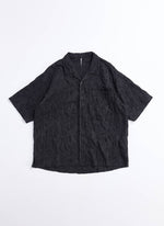 Nylon Embossed Open Collar Shirt