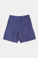 Indigo Cotton Linen Shorts