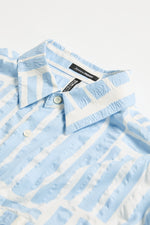 Japan Made Miracle Wave Cotton Seersucker Stripe Shirt