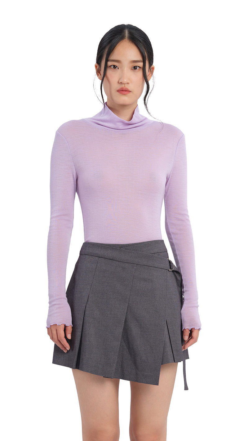 Mock-Neck Wool Tight Top