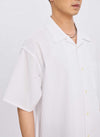 Cotton Nylon Seersucker Open Collar Shirt