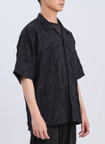 Nylon Embossed Open Collar Shirt