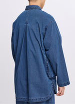 Indigo Dye Cotton Nylon Enzyme Bleach Washed Jacket