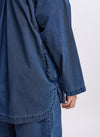 Indigo Dye Cotton Nylon Enzyme Bleach Washed Jacket