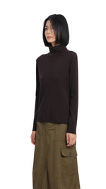 Contrast Trims Turtle Neck Top