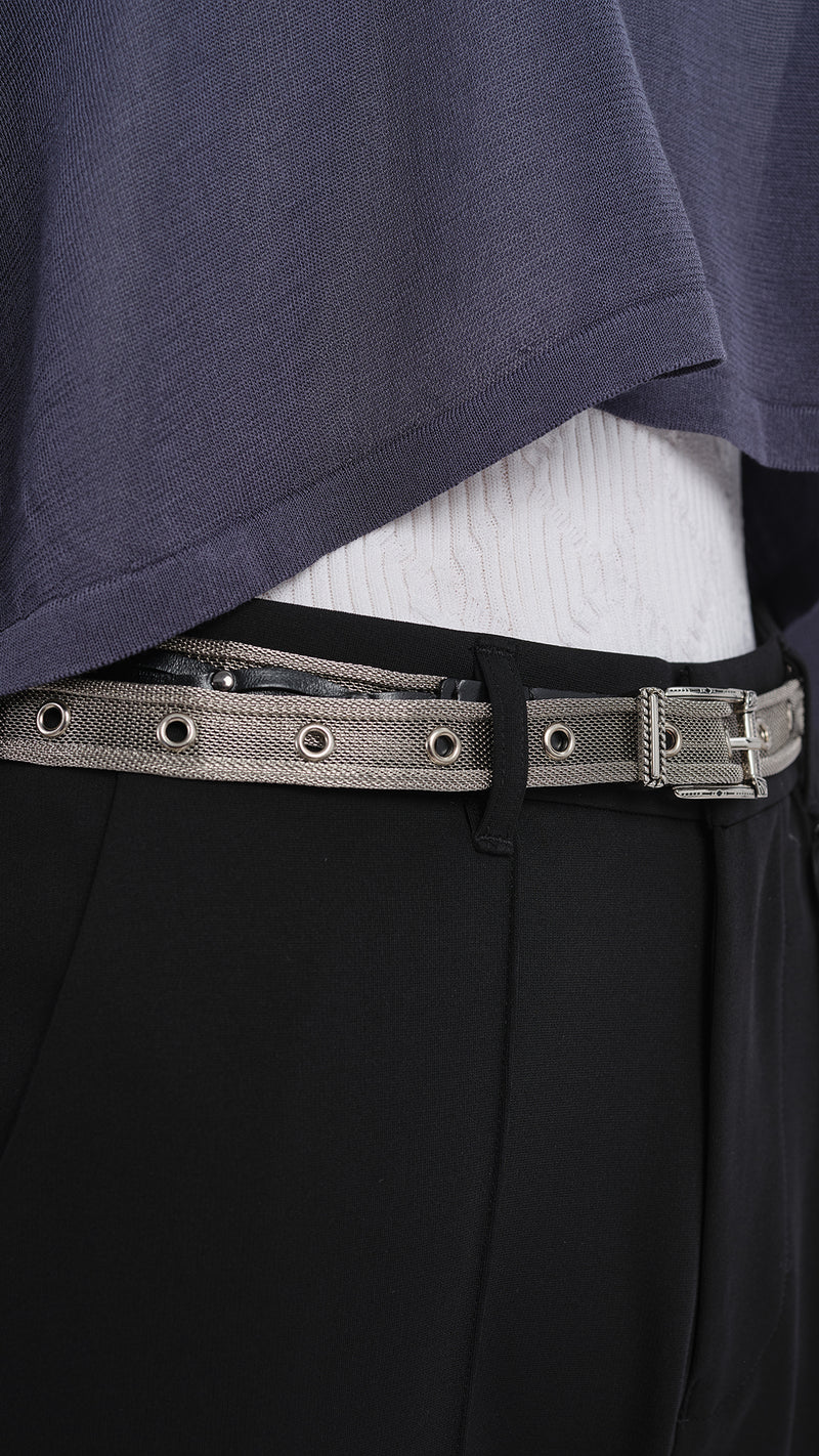 Integrate with Hardware Trim Leather Belt