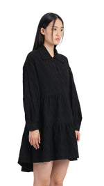 Pleated Sleeves Dress