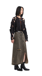 Soil Denim Studded Maxi Skirt