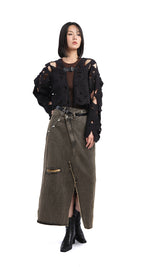 Soil Denim Studded Maxi Skirt