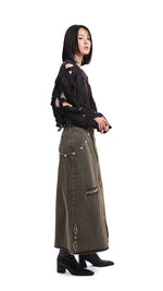 Soil Denim Studded Maxi Skirt