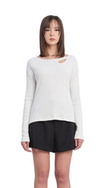 Long Sleeve Bridge-Neck Top