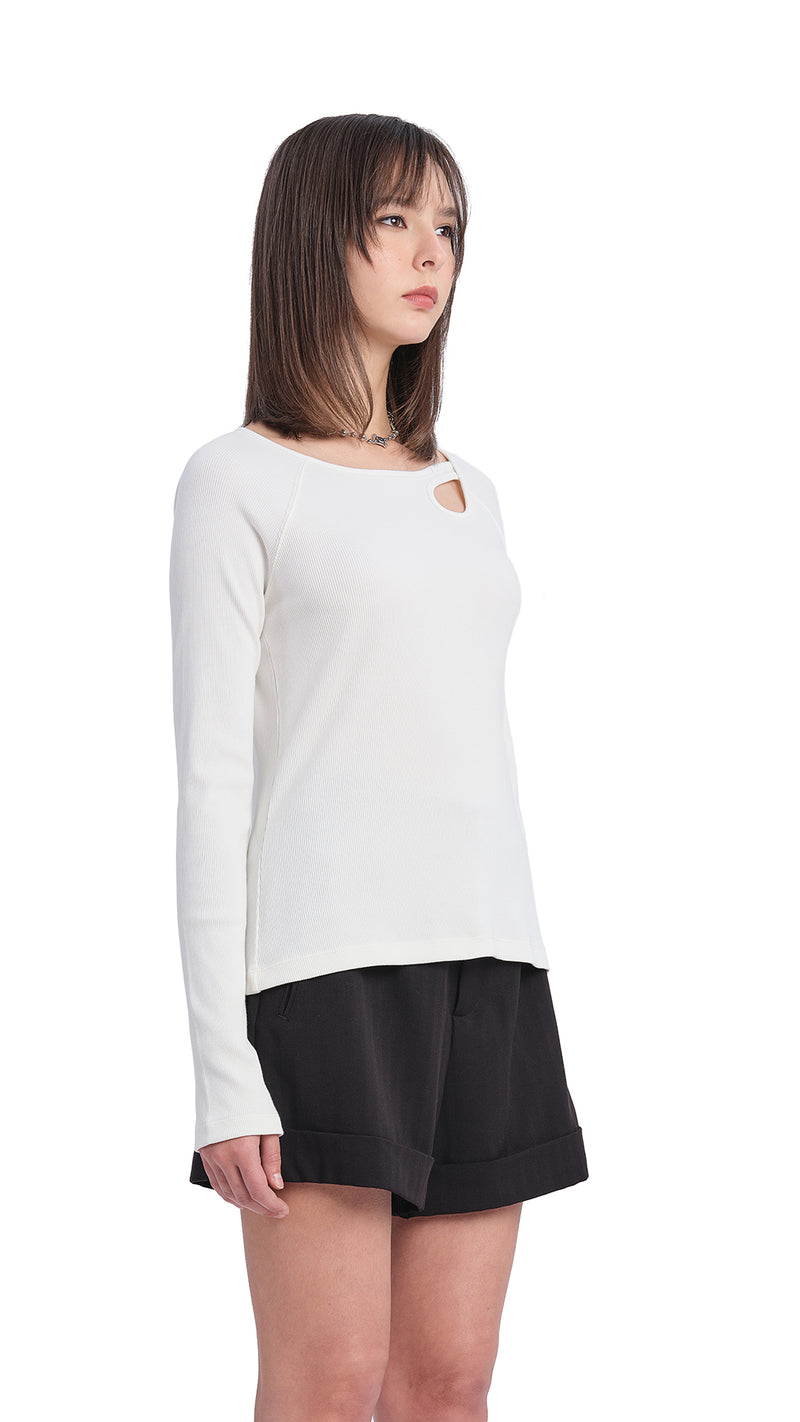 Long Sleeve Bridge-Neck Top