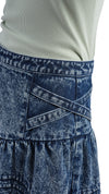 Stone-Washed Studded Denim Skirt