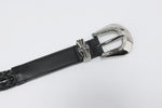 Western Leather Belt With Braid Trims