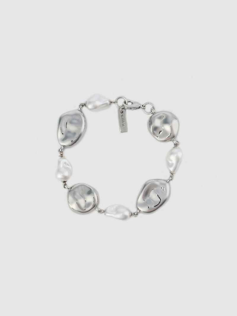 Glamour Distort Bracelet With Faux Pearl