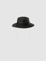 Raffia Straw Hat With Hat Chain