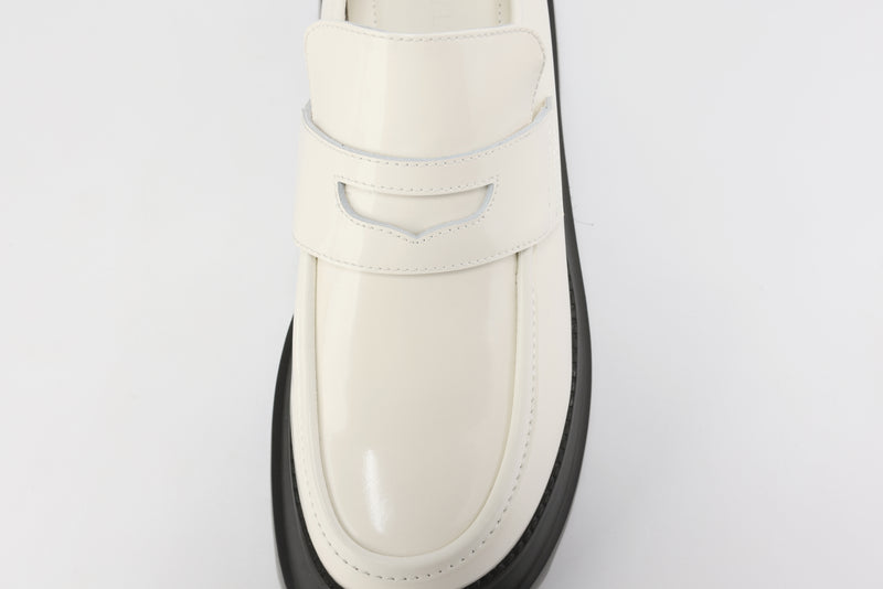 Chunky Sole Leather Penny Loafers