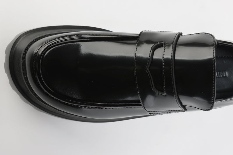 Chunky Sole Leather Penny Loafers