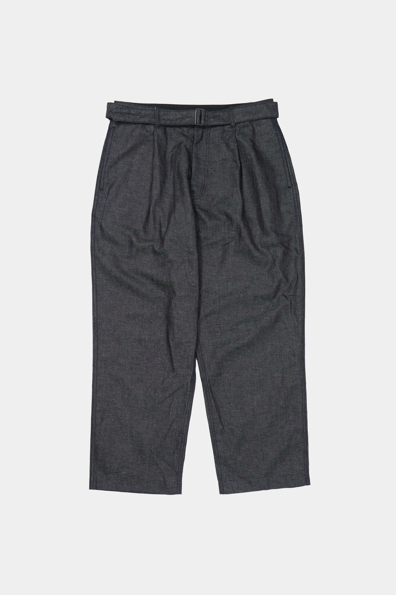 Cotton Linen Denim Belted Pants