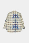 Printed Bleach Check Rayon Shirt