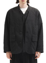 Paisley Nylon Poyester Bonding Collarless Hunting Jacket