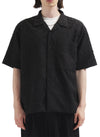 Paisley Nylon Poyester Bonding Short Sleeves Open Collar Shirt